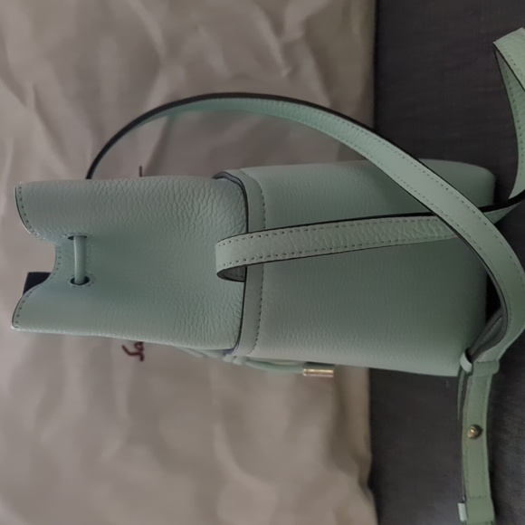 New Ferragamo Gancini Mini Drawstring Leather Bucket Bag - Picture 3 of 7